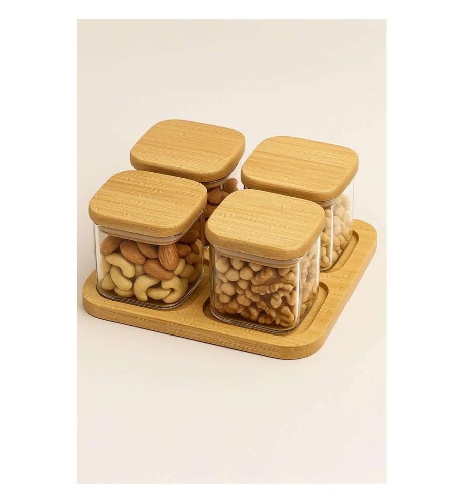 Breakfast Set, 5 Pieces, Transparent, 100% GLASS