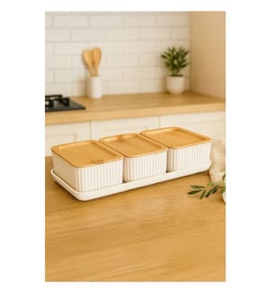 Set per la colazione, 3 pezzi, bianco, 100% plastica