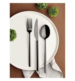 Ensemble de couverts, 36 pièces, noir, 100% INOX
