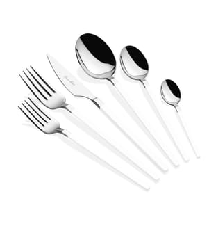 Ensemble de couverts, 36 pièces, argent, blanc, 100% INOX