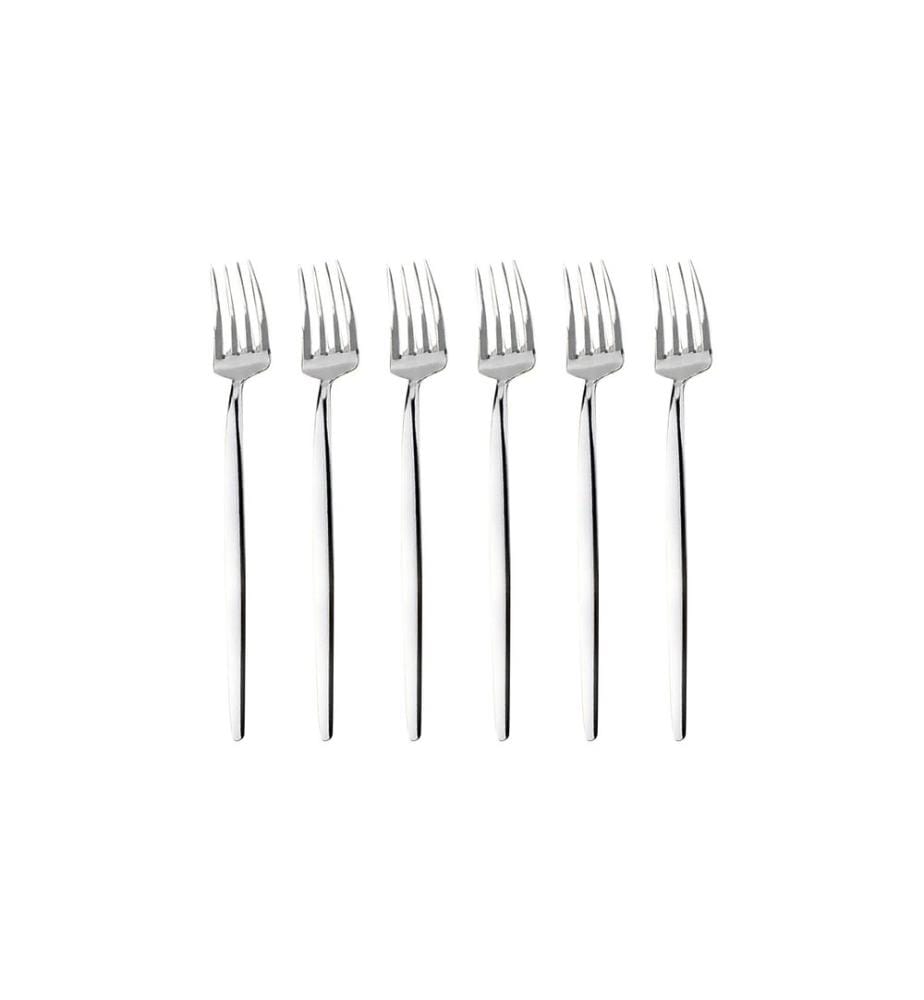 Fork Set, 6 Pieces, Silver, 100% STEEL