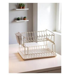 Dish Rack, 100% METAL, Beige