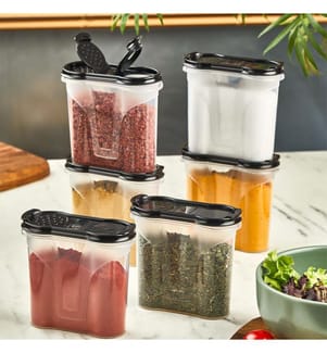 Aufbewahrungsbox-Set, 6-teilig, 100 % Glas, transparent