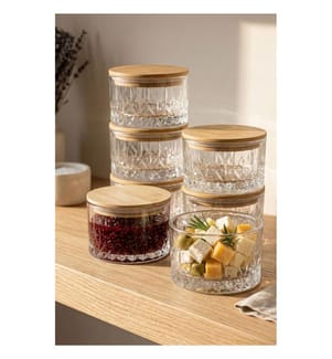 Aufbewahrungsbox-Set, 6-teilig, 100 % Glas, Seffaf