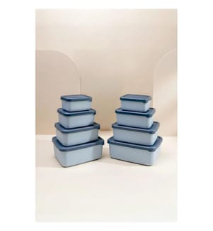 Aufbewahrungsbox-Set, 8-teilig, 100 % Kunststoff, Blau