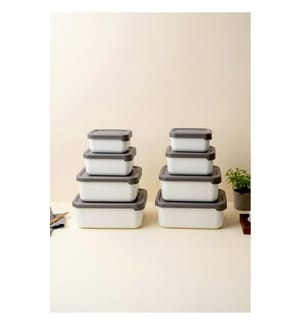Aufbewahrungsbox-Set, 8-teilig, 100 % Kunststoff, Beige