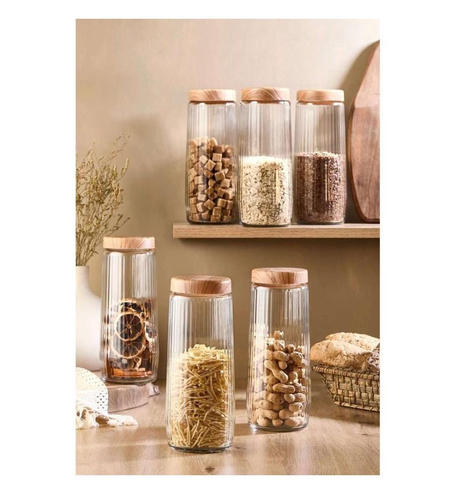 Aufbewahrungsbox-Set, 6-teilig, 100 % Glas, mehrfarbig