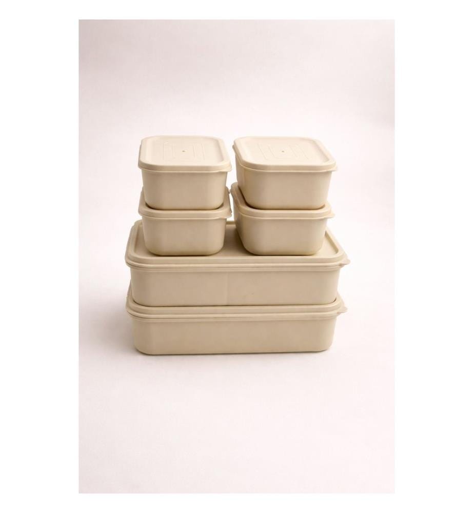 Aufbewahrungsbox-Set, 6-teilig, 100 % Kunststoff, Creme