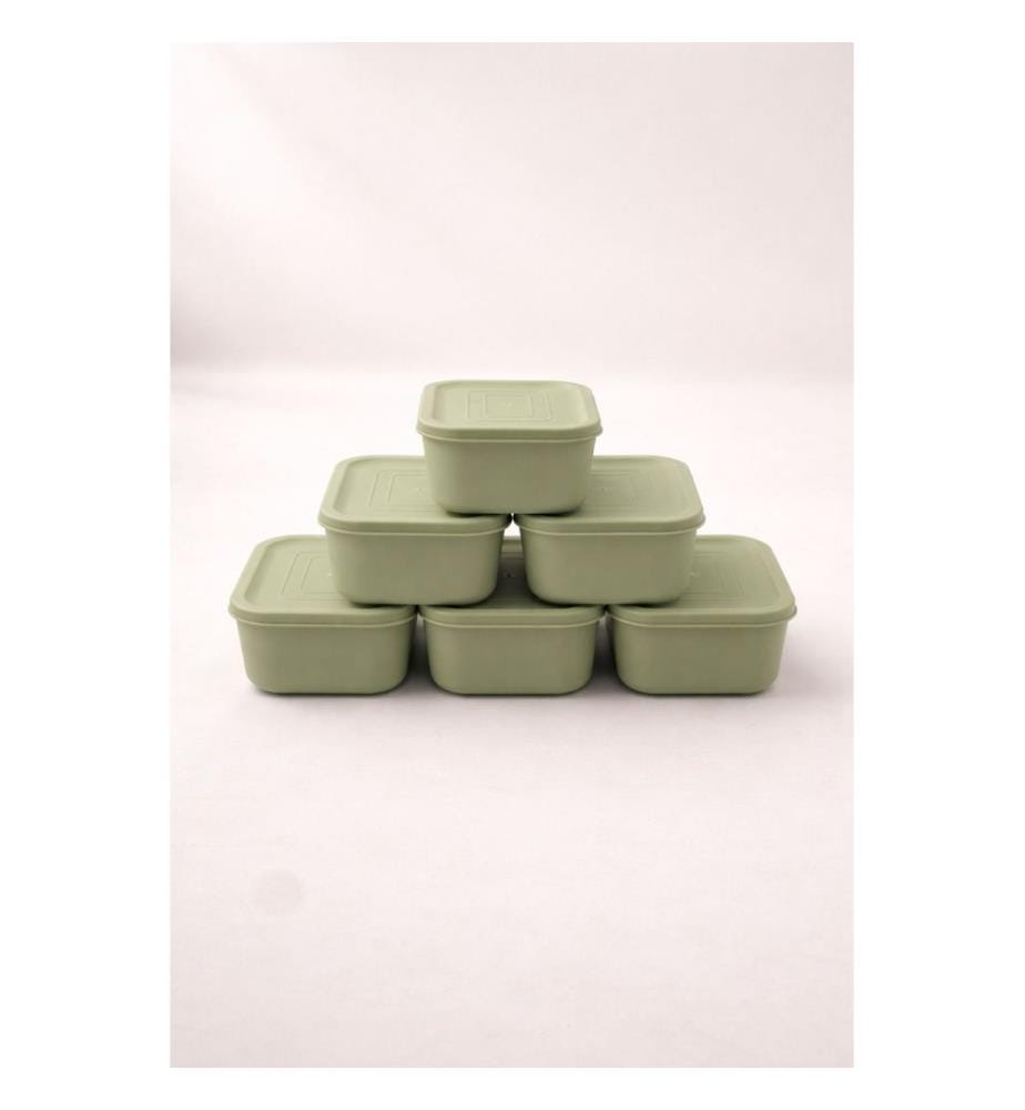 Ensemble de boîtes de rangement, 6 pièces, 100 % plastique, vertes
