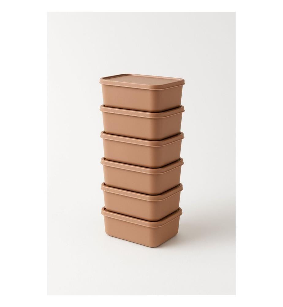 Ensemble de boîtes de rangement, 6 pièces, 100 % plastique, rose
