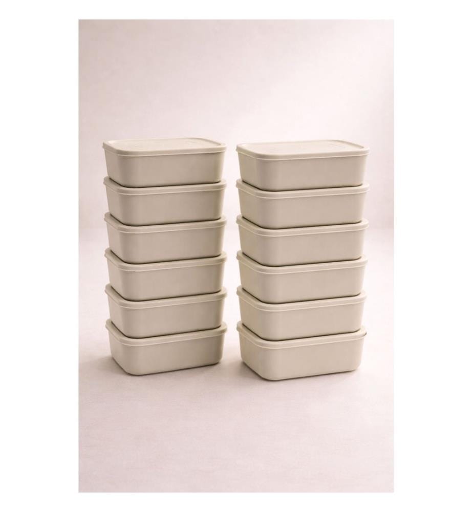 Aufbewahrungsbox-Set, 12-teilig, 100 % Kunststoff, Creme