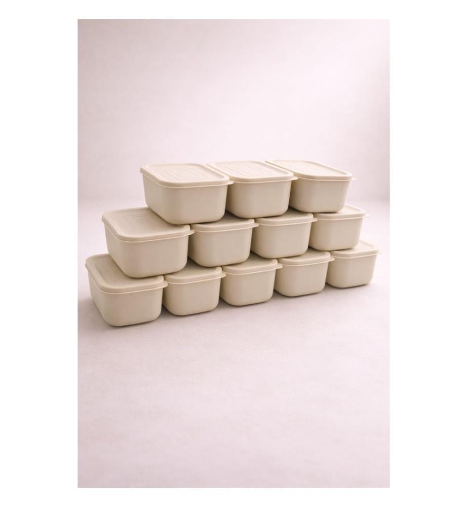 Aufbewahrungsbox-Set, 12-teilig, 100 % Kunststoff, Creme
