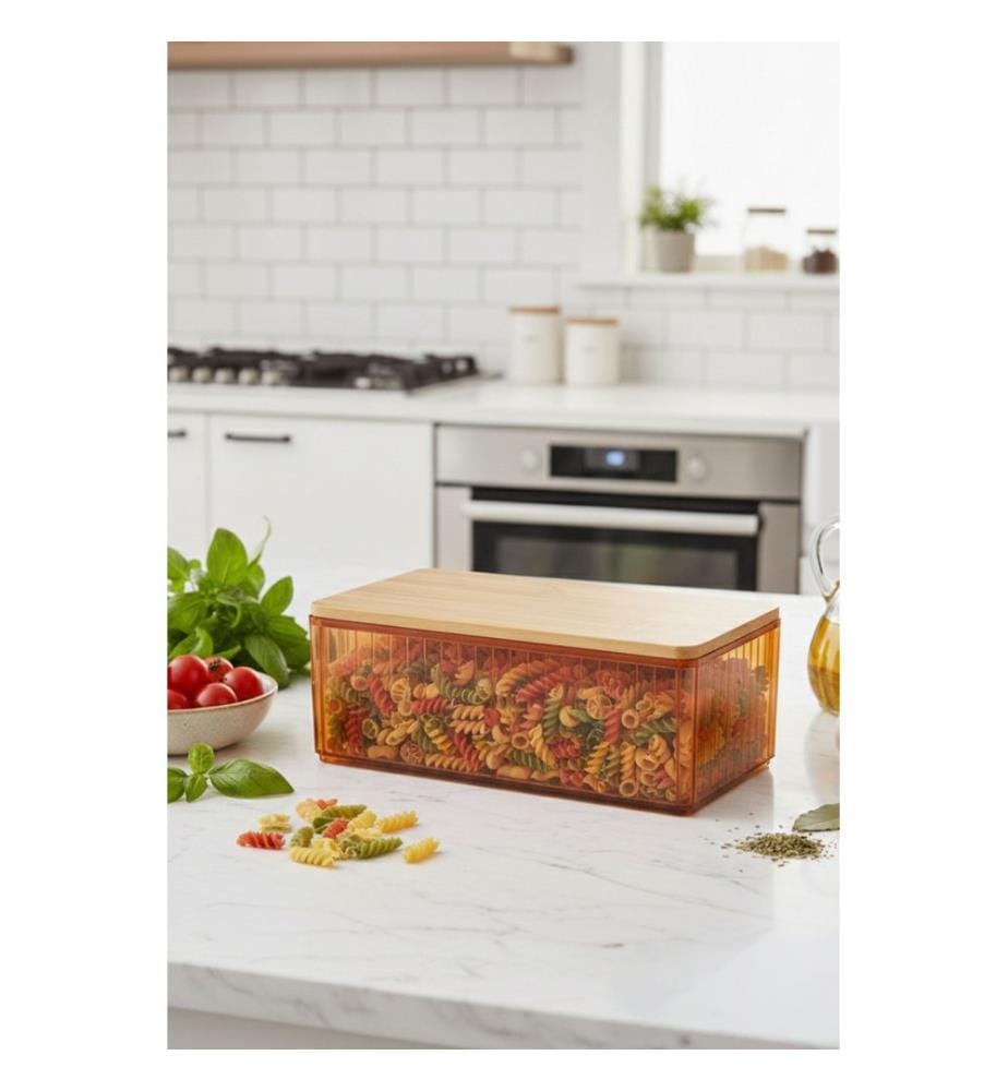 Ensemble de boîtes de rangement, 6 pièces, 100 % plastique, ambre