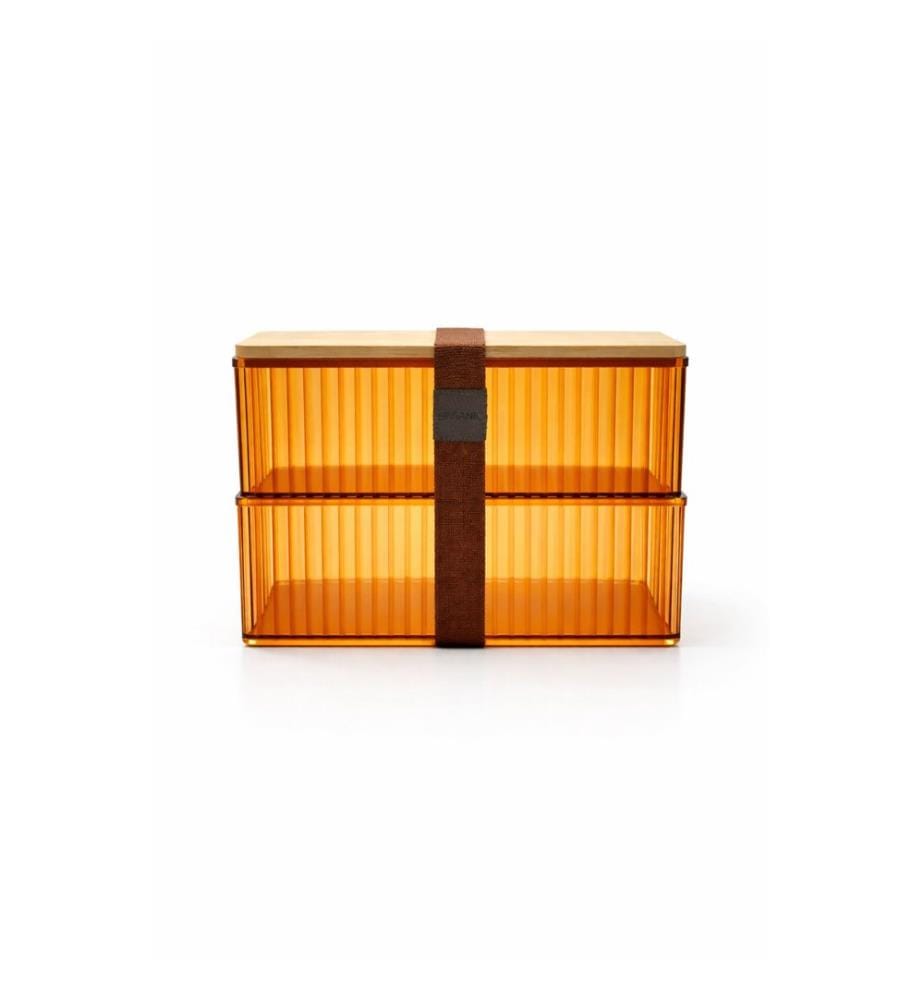 Ensemble de 3 boîtes de rangement, 100 % acrylique, ambre
