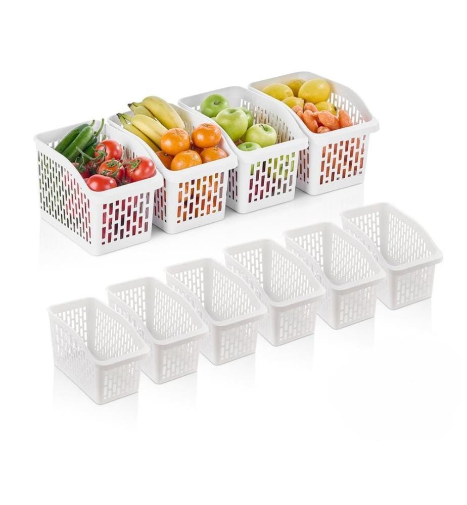 Ensemble de rangement pour réfrigérateur, 10 pièces, 100 % plastique, blanc