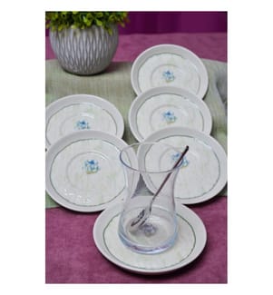 Saucer Set, 6 Pieces, 100% PORCELIAN, Multicolor