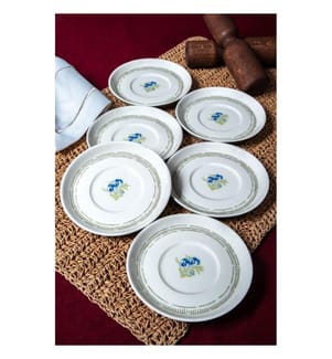 Saucer Set, 6 Pieces, 100% PORCELIAN, Multicolor