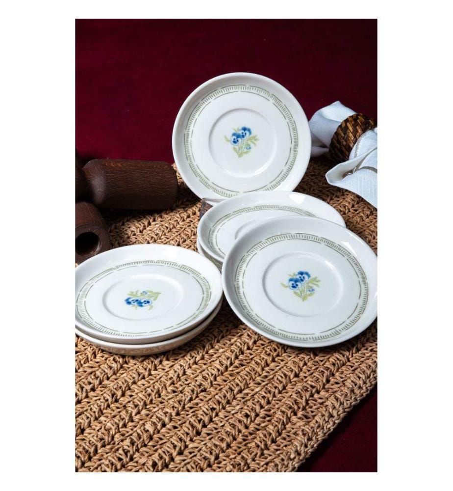 Saucer Set, 6 Pieces, 100% PORCELIAN, Multicolor