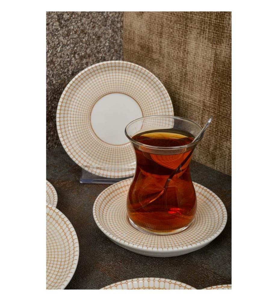 Saucer Set, 6 Pieces, 100% PORCELIAN, Multicolor