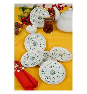 Saucer Set, 6 Pieces, 100% PORCELIAN, Multicolor