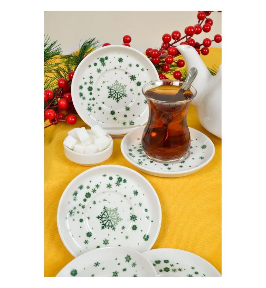 Saucer Set, 6 Pieces, 100% PORCELIAN, Multicolor