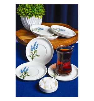 Saucer Set, 6 Pieces, 100% PORCELIAN, Multicolor