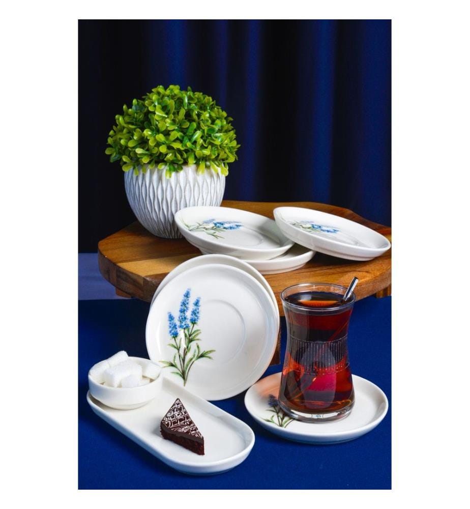 Saucer Set, 6 Pieces, 100% PORCELIAN, Multicolor