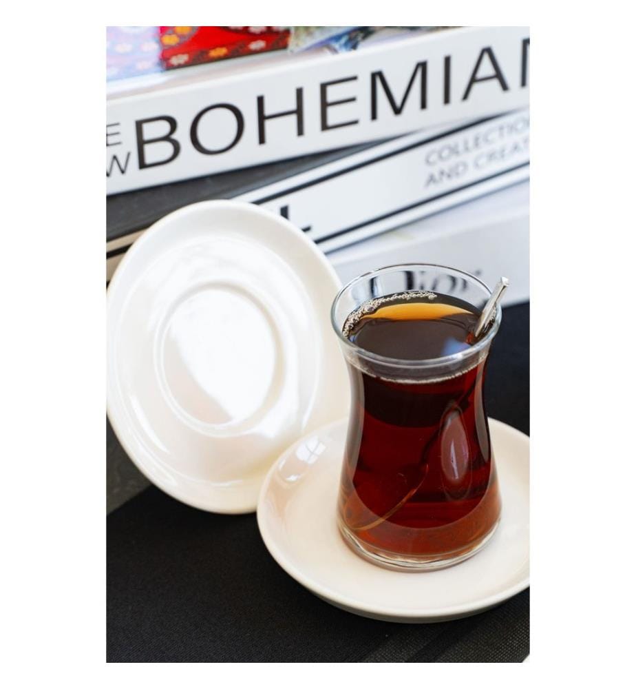 Service de 6 soucoupes, 100 % porcelaine, blanc