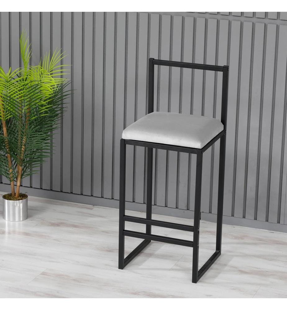 Tabouret de bar, crème, métal