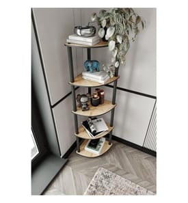 Bibliothèque, chêne, 100 % MDF, pieds en bois