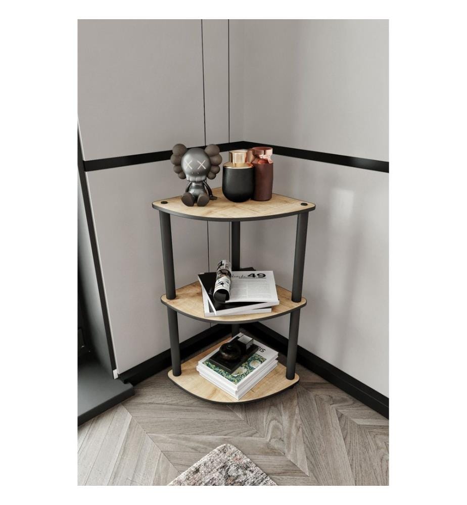 Bücherregal, Eiche, 100 % MDF, Holzbeine