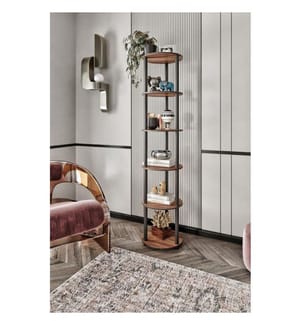 Étagère, noyer, 100 % MDF, pieds en bois