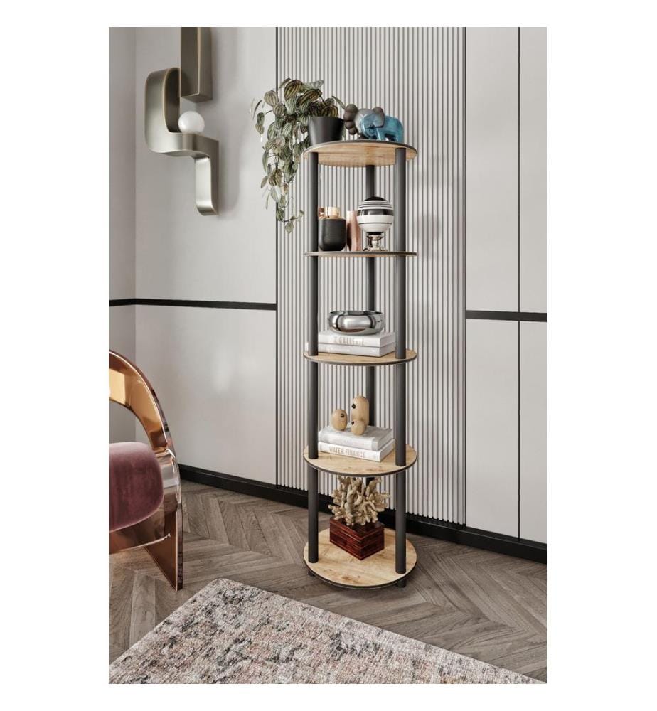 Libreria, rovere, 100% MDF, gambe in legno