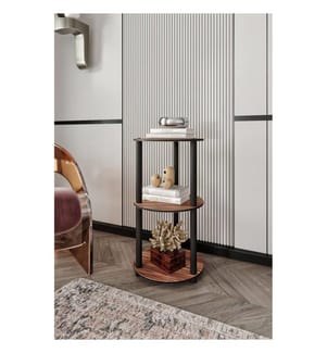 Bücherregal, Nussbaum, 100 % MDF, Holzbeine