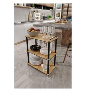 Servierwagen, Eiche, 100 % MDF, Holzbeine