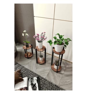Pflanzenständer aus Holz, Nussbaum, 100 % MDF, Holzbeine