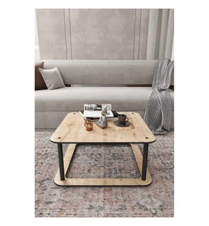 Couchtisch, Eiche, 100 % MDF, Holzbeine
