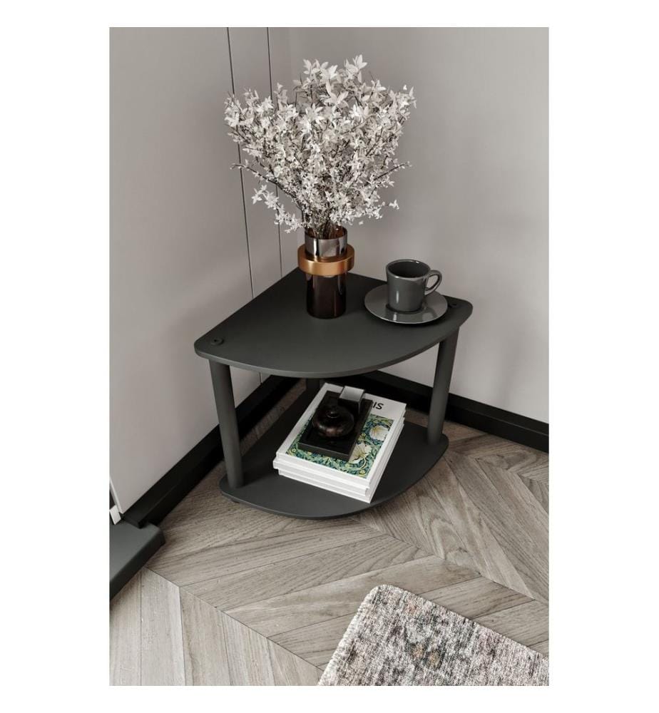 Beistelltisch, Schwarz, 100 % MDF, Holzbeine