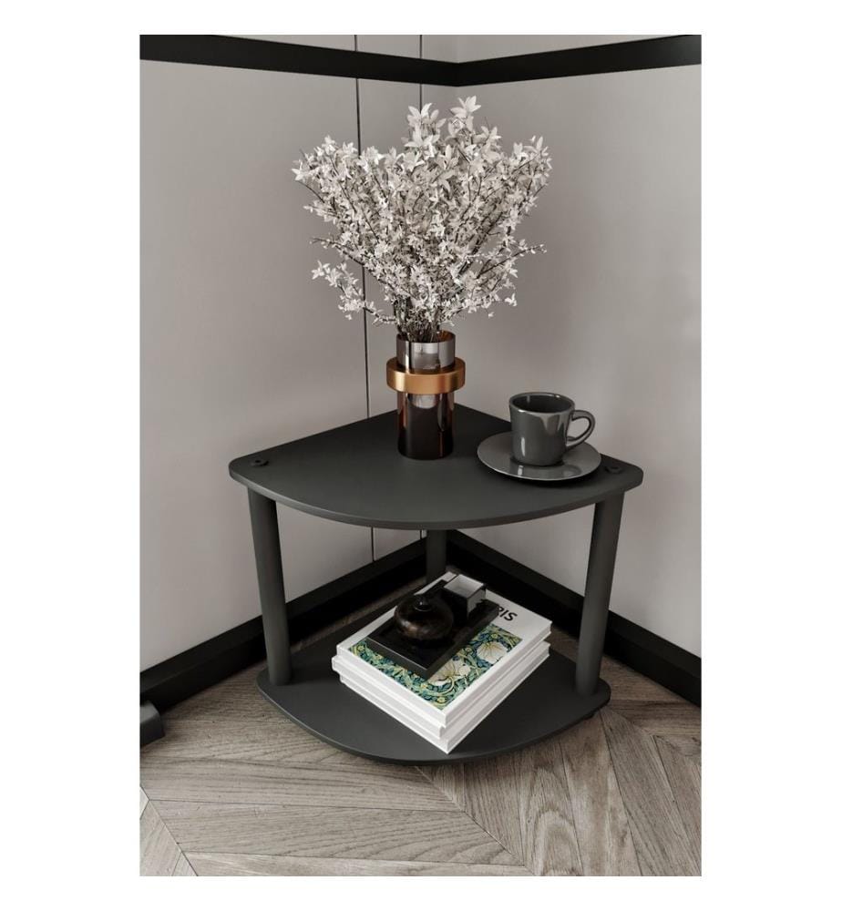 Beistelltisch, Schwarz, 100 % MDF, Holzbeine