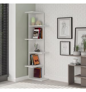 Weiss, Bücherregale, 141X37X24 cm, Melaminbeschichtete Partikelplatte