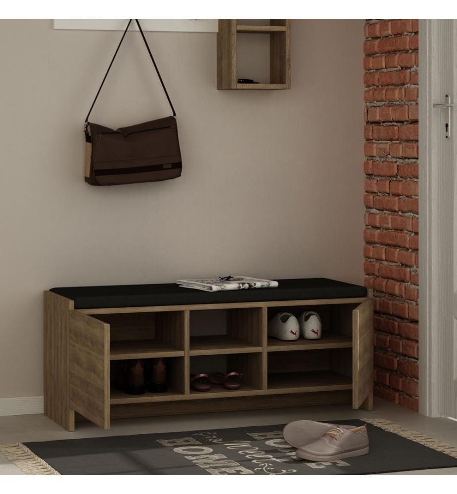 Dunkle,Eichenfarbig, Schuhschränke, 43X110X37 cm, Melaminbeschichtete Partikelplatte