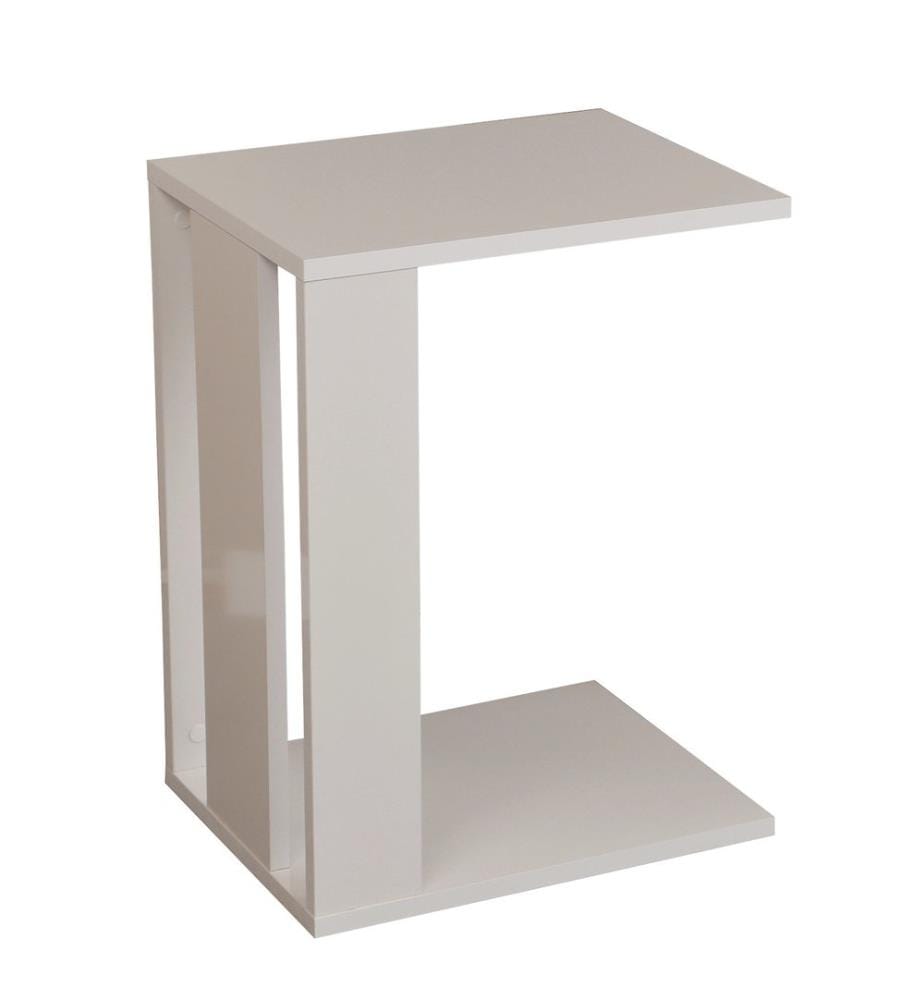 Side Table, White, Melamine Coated Particle Board