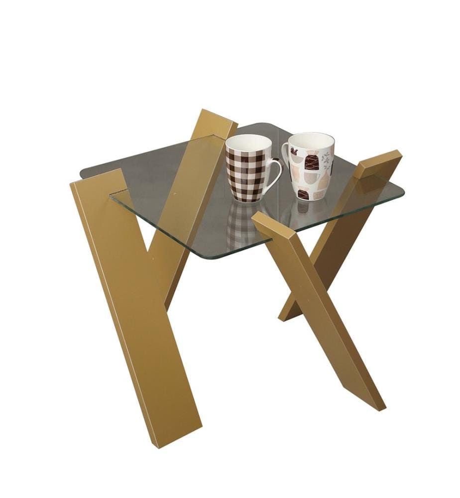 Moutarde, Tables Basses, 41X57X57 cm, Assiette De Particules Enrobée De Mélamine
