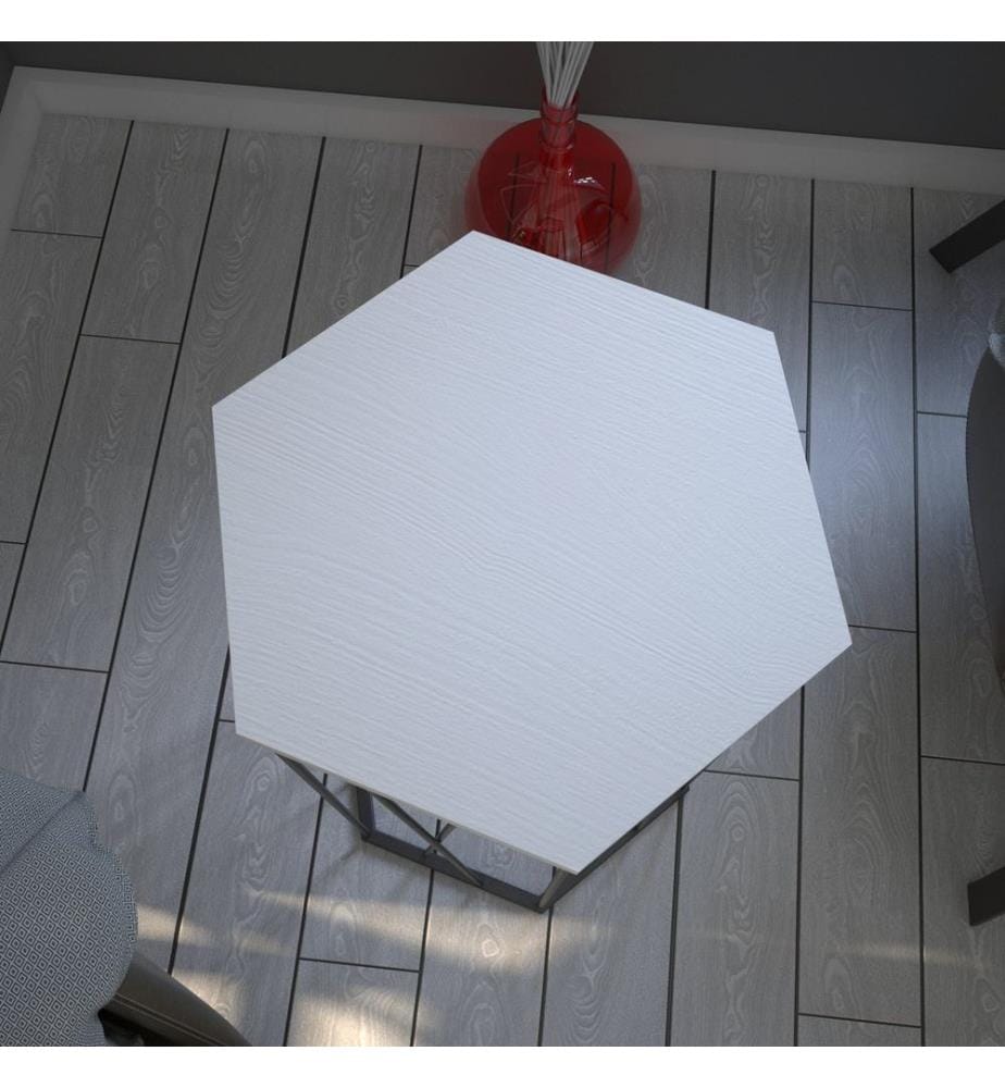 Side Table, WhiteBlack, Melamine Coated Particle Board