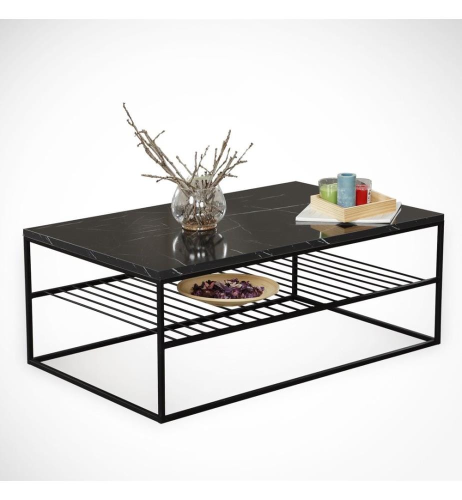 Coffee Table, BlackWhite, Melamine Coated Particle Board