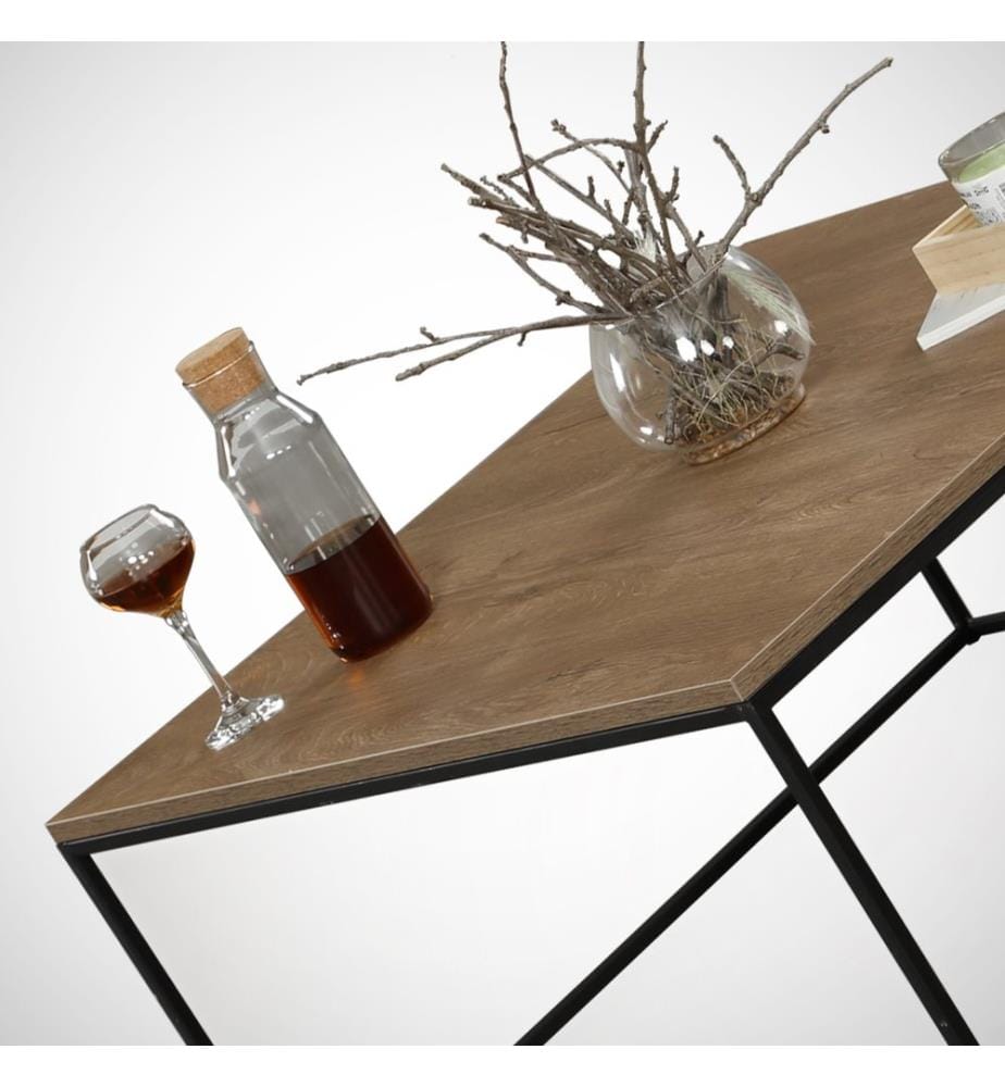 Persische,Eichenfarbig, Couchtische, 43X75X75 cm, Melaminbeschichtete Partikelplatte