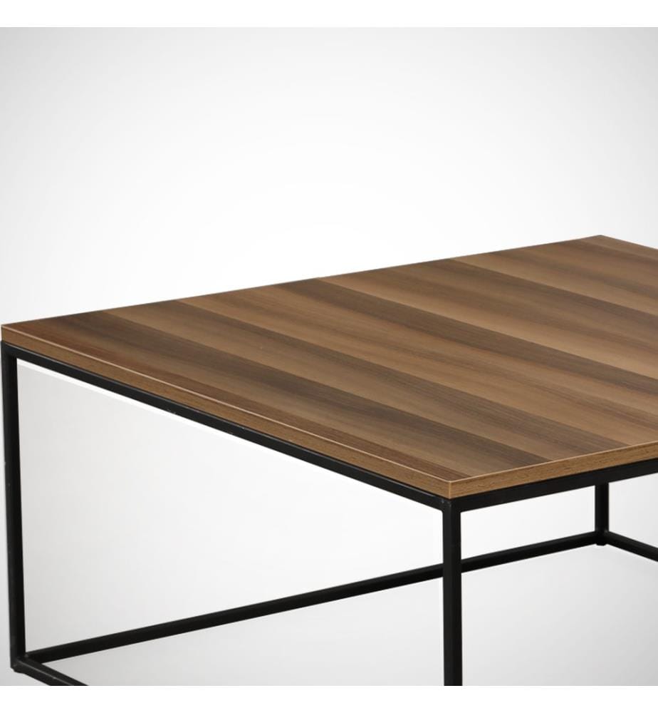 Nussbaumfarbe, Couchtische, 43X75X75 cm, Melaminbeschichtete Partikelplatte