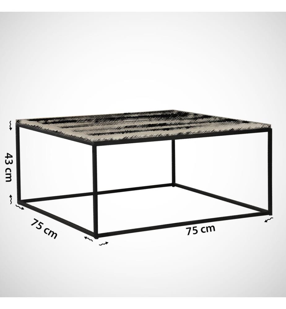 Nussbaumfarbe, Couchtische, 43X75X75 cm, Melaminbeschichtete Partikelplatte