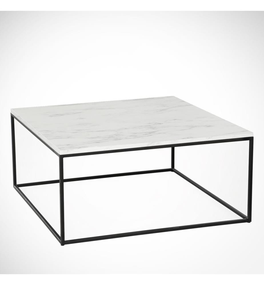 Blancs, Noirs, Tables Basses, 43X75X75 cm, Plaque De Particules Enrobée De Mélamine