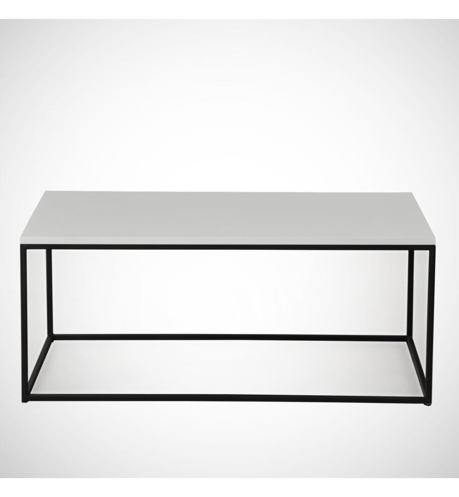 Blanc, Tables Basses, 43X95X55 cm, Assiette De Particules Enrobée De Mélamine